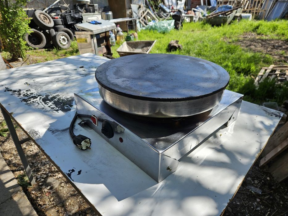 Котлон за Палачинки на Ток ф-40см. Стоманена Плоча гладка  неръждавейка конструкция  монофазна 3kw.