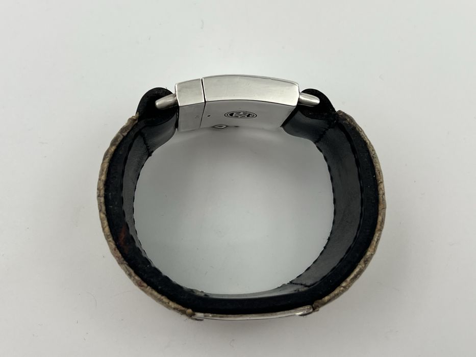 Buddha to Buddha гривна от сребро питон и телешки бокс