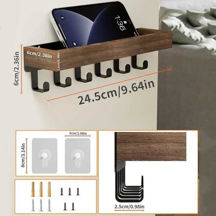 Suport rustic din lemn pentru chei – organizator perfect!