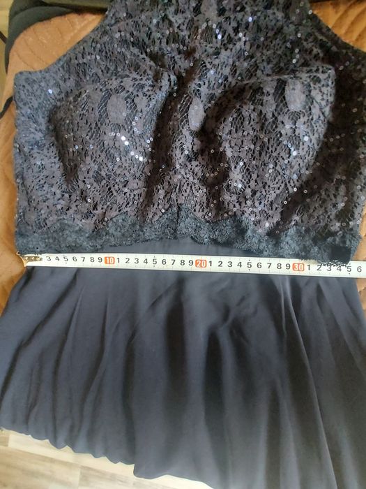 Тъмносиня дълга официална рокля