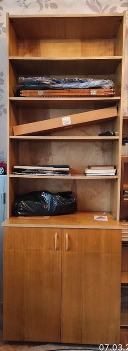 Книжный шкаф и цветок