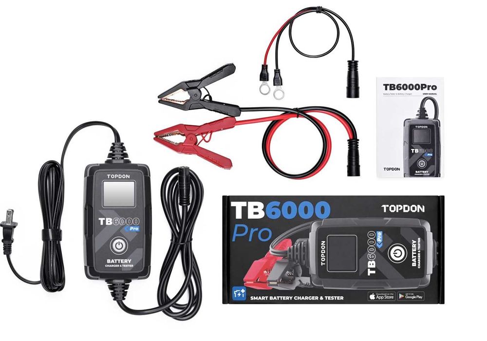 Зарядно и Тестер за акумулатор 2 в 1 Topdon TB6000Pro,Smart управление
