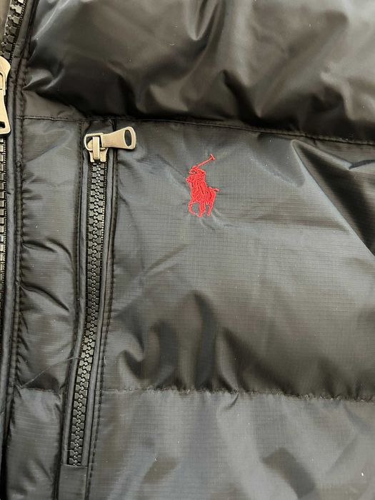 Polo Ralph Lauren – Geacă Puffer Neagră cu Glugă L