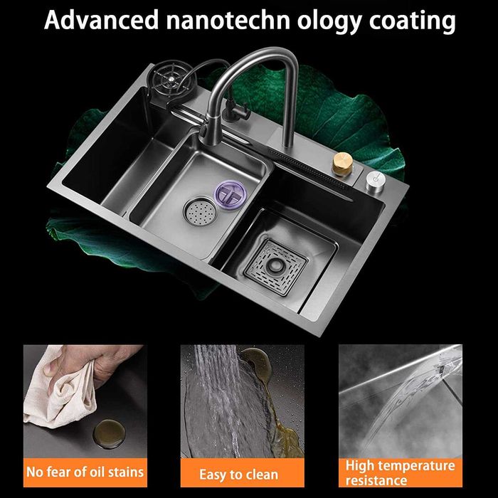 60см Висококачествена мултифункционална кухненска мивка