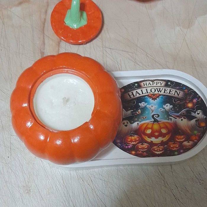 Dovleci cu ceara din soia și tavita pt halloween