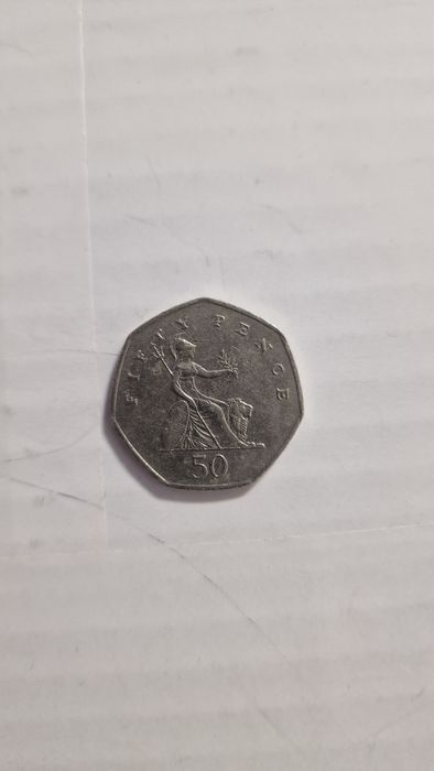 Moneda 50 pence regina Elisabetha II 1997