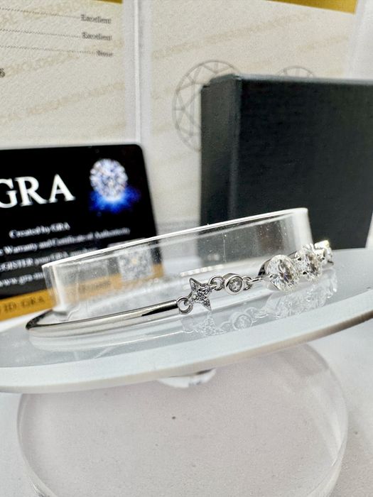 Сребърна гривна с мойсанит (Диамант) 1 карат