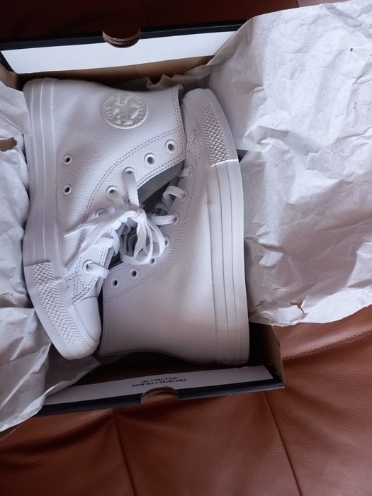 Tenisi PIELE Converse mid-high albi