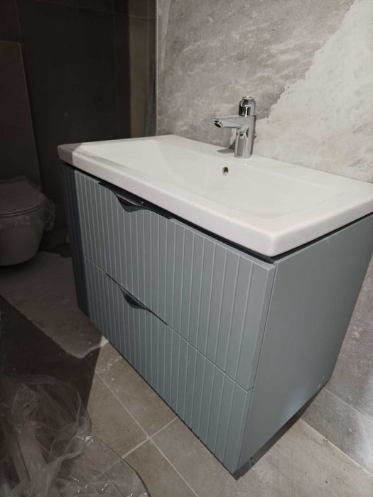 Set dulap baie suspendat 2 sertare, Cersanit Tirso, 80 cm