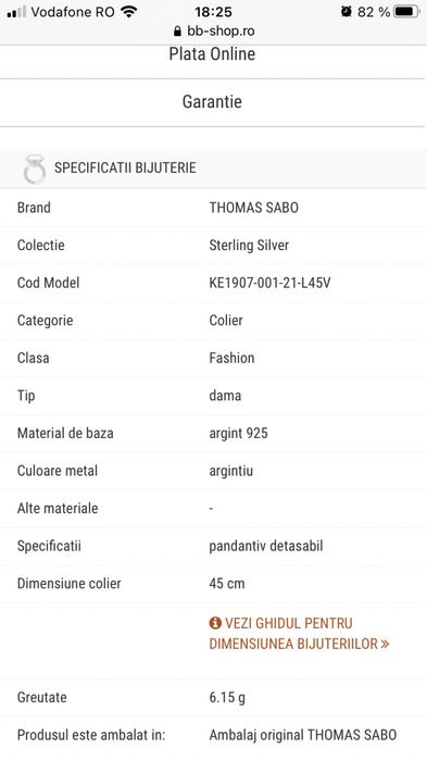Colier argint Thomas Sabo
