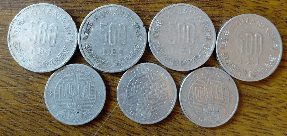 Vând monede de 500 și 1000 lei de colecție