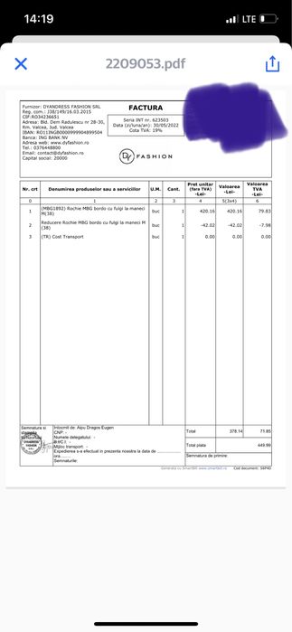 Vand rochie MBG bordo cu fulgi la maneci