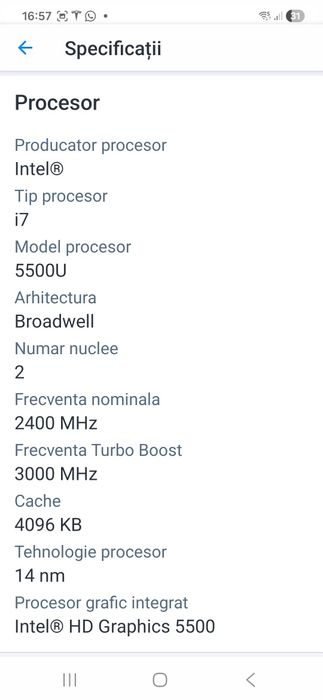 Laptop ASUS X555LB-XX026D Intel  i7-5500U 2.40GHz