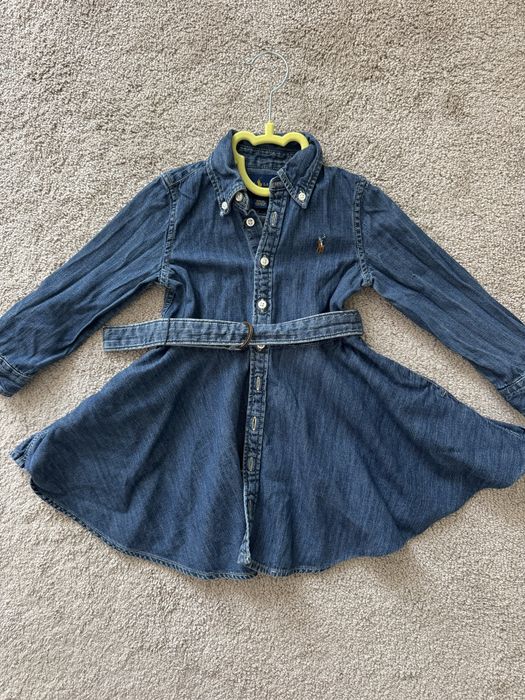 RALPH LAUREN дънкова рокля с якичка и коланче