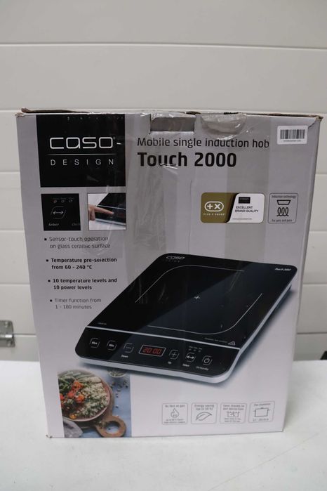 Индукционен котлон CASO Touch 2000, 2000 вата, автоматично разпознаване на съда