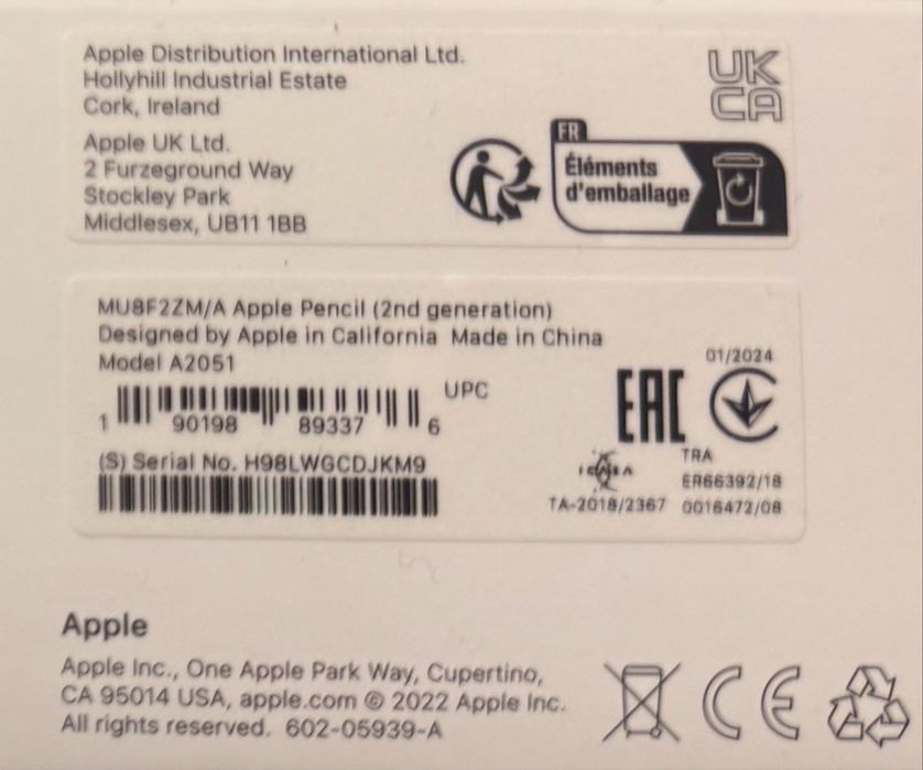 Apple Pencil 2 (2nd Generation) – Чисто нов, фабрично запечатан