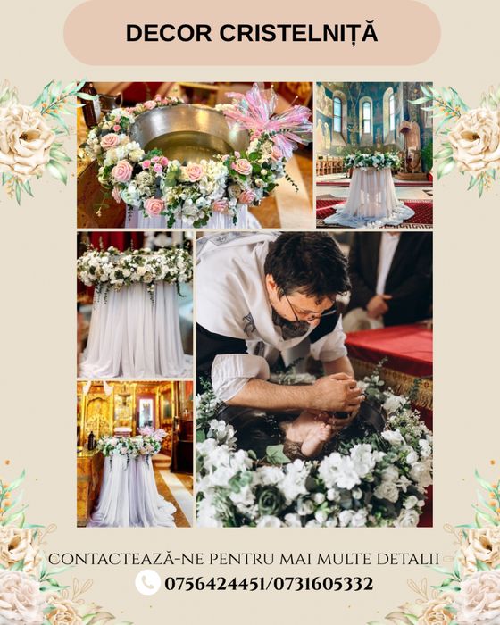 Servicii: Cabină Foto/Decor baloane/Cristelniță/Decor biserica/Hostess