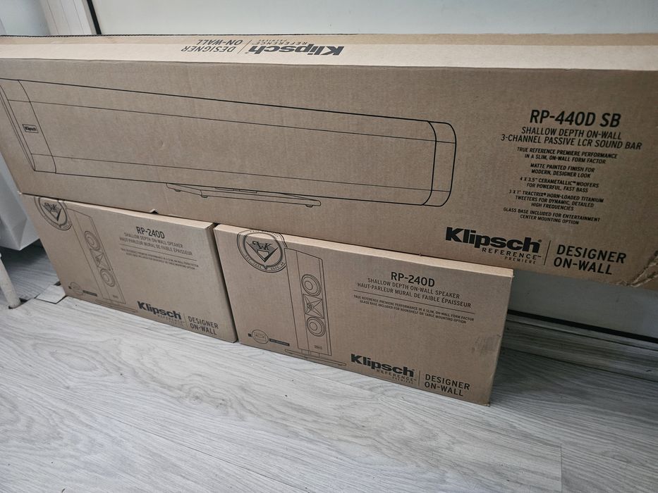 Klipsch  RP-440D 2 броя RP-240D саундбар и съраунди