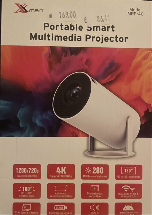 X mart Portable smart Multimedia Projector Model MPP-40