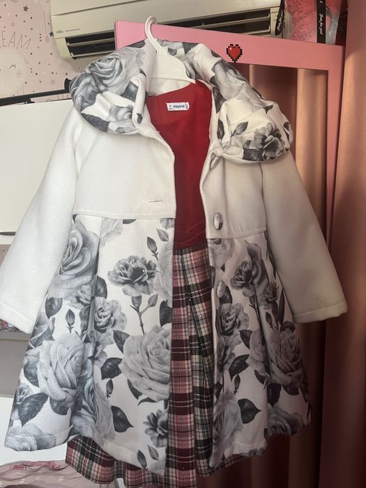 Детска рокля и палто р.116