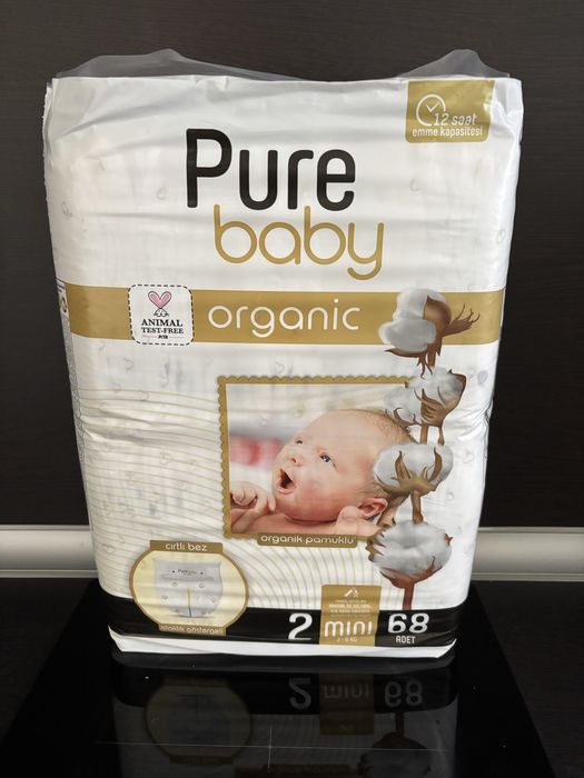 Памперси Pure baby от 3 до 6 кг, 68 бр.