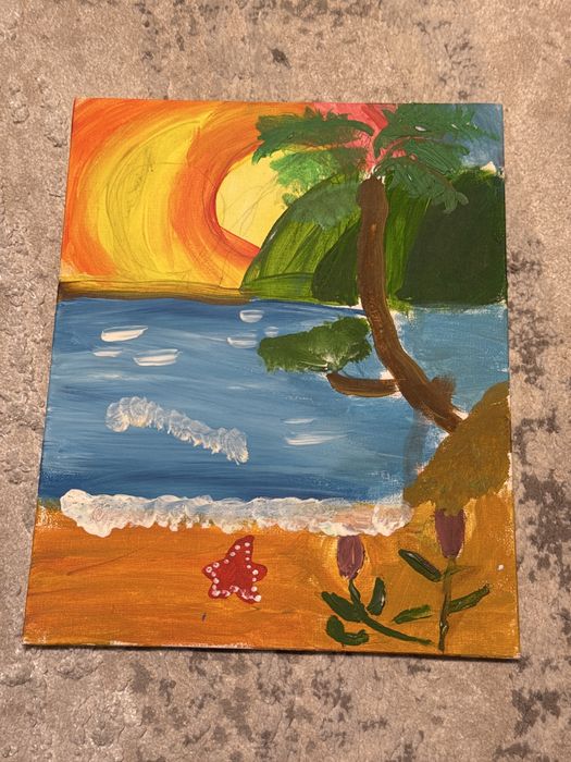 Pictura ulei pe panza, La plaja