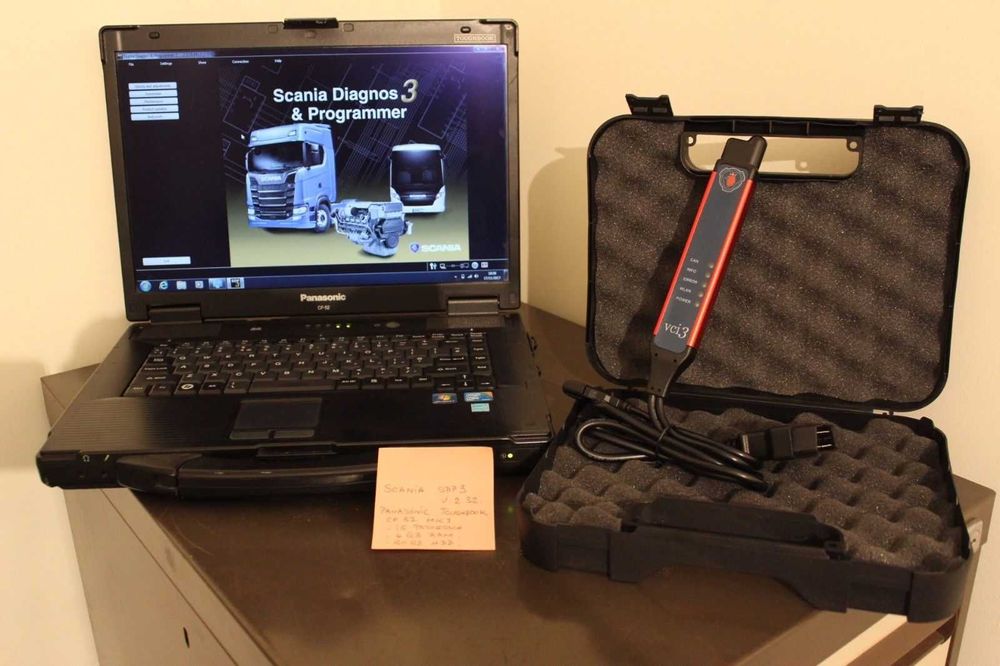 Tester auto camioane Scania + Laptop, totul instalat VCI 3 v2.6X XCOM