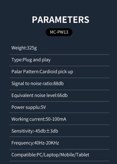 Микрофон для телефона и компьютера Jmary MC-PW13