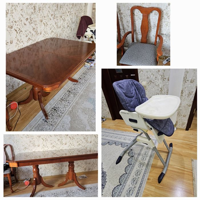 Стол, детское кресло, стулья