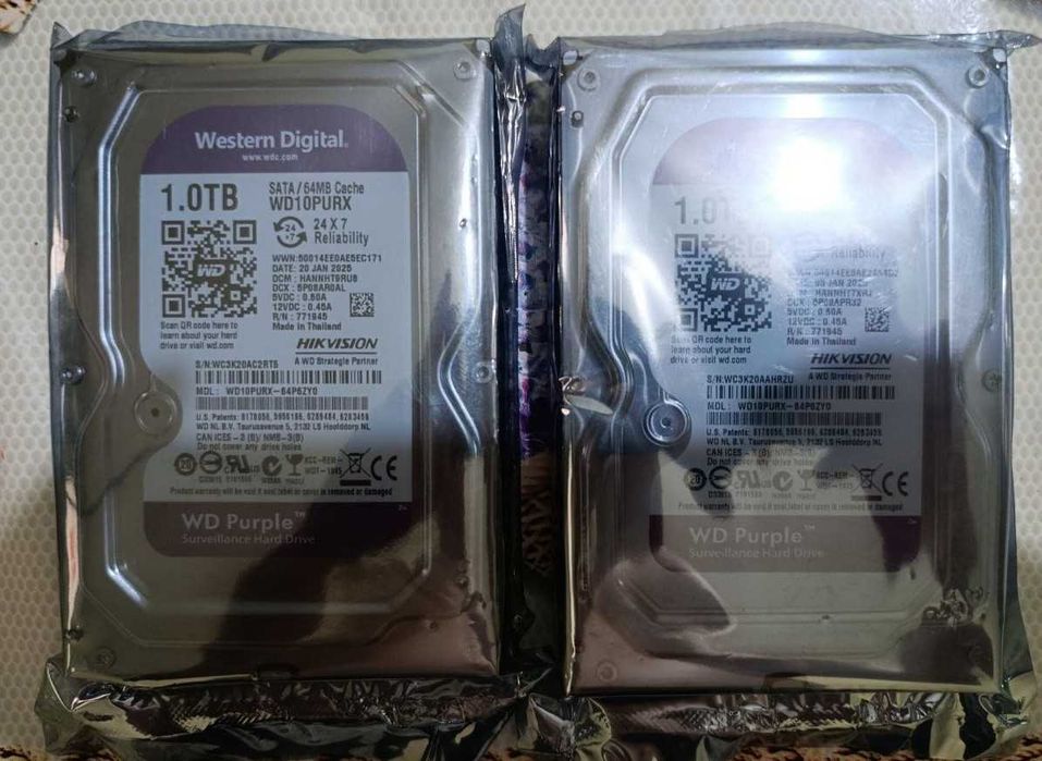 Жесткий диск WD Purple WD10PURZ, 1ТБ, HDD, SATA III, 3.5"