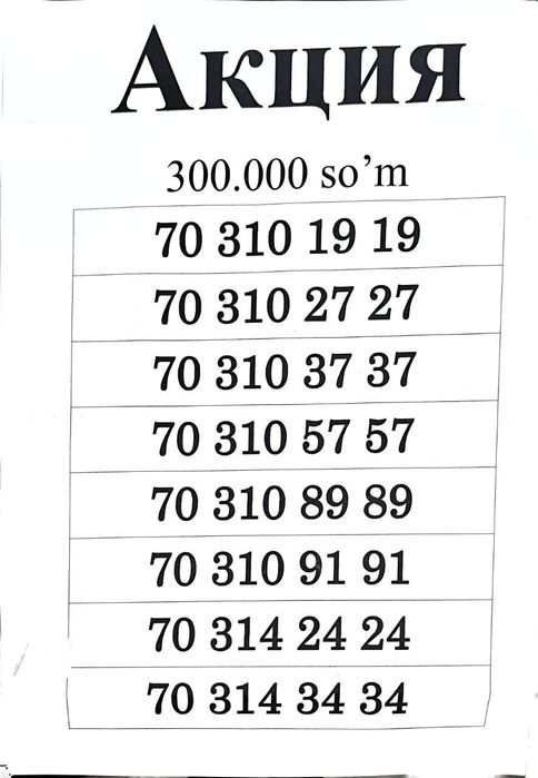 Aksiya sim kartalar sotamiz