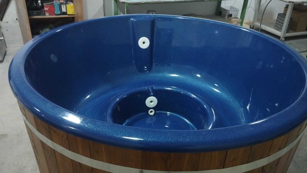 Ciubar diametru 2 m - fibra sticla - albastru paietat