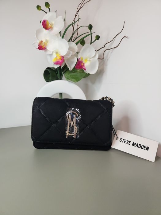 Steve Madden – дамска чанта, черна велурена