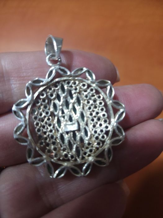 Pandantiv argint smaralde