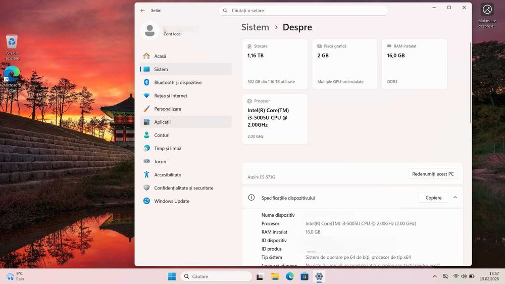 Laptop Acer Aspire E15