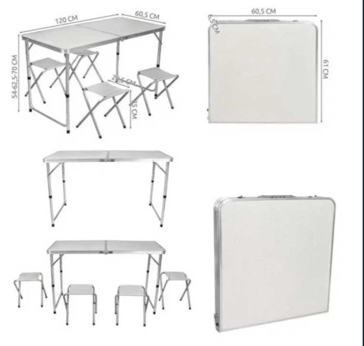 Нови Компект Сгъваема Маса и 4 стола Подсилени, Промоция от Вносител