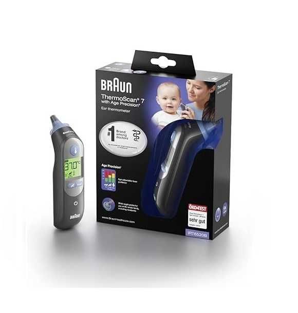 Инфрачервен термометър за ухо Braun IRT6520 ThermoScan 7 Black Edition