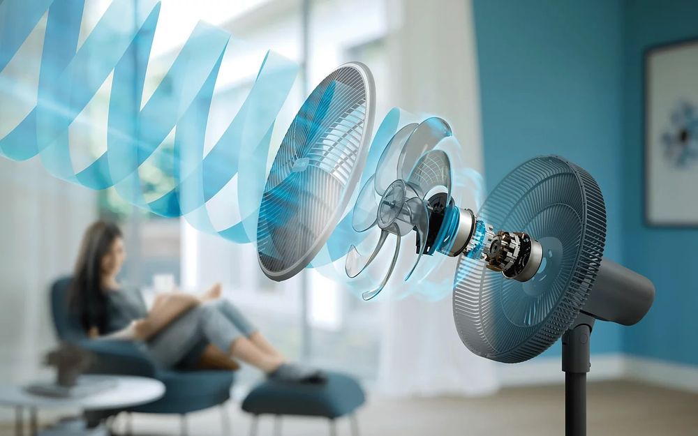 Чисто нов Смарт Вентилатор PHILIPS Series 3000 CX3550/01 2в1 (Стоящ и Настолен)