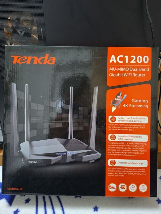Router wireless Tenda AC10, Dual-Band Gigabit,4 antene