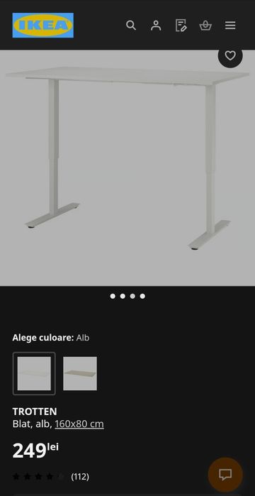Blat trotten ikea 160x80