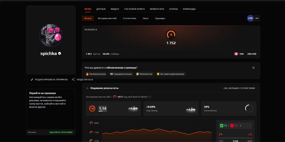 Аккаунт faceit, стим