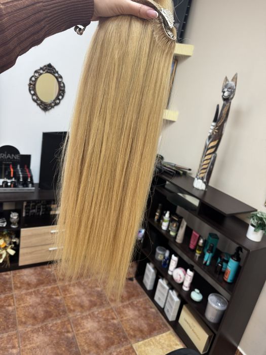 Екстеншъни  естествена коса на щипки 200 грама