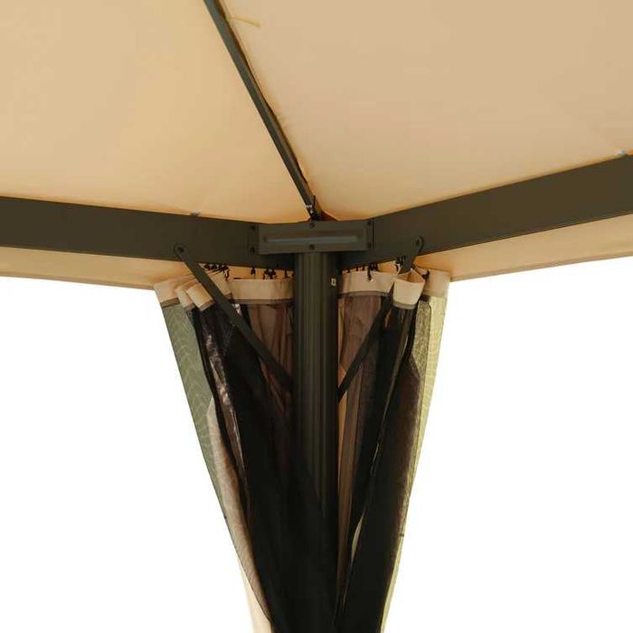 Pavilion/Foisor/Cort pentru gradina/terasa cu perdele si plasa 4×3 BEJ