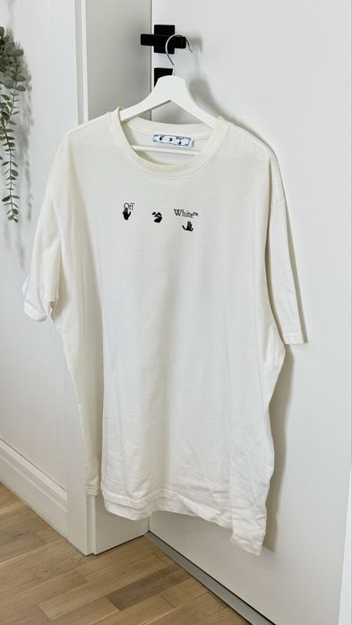 Tricou Off White marker albastru / L - XL