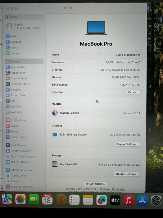 MacBook Pro 15-inch-2018