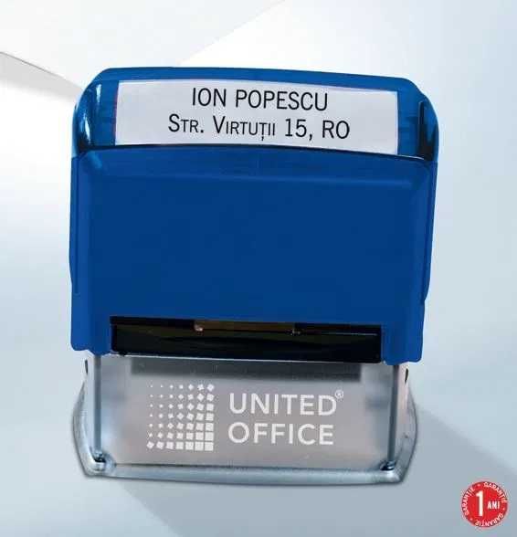 Stampila personalizabila cu peste 300 caractere, pentru birotica, noua