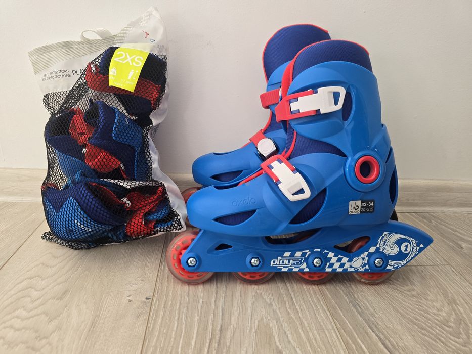 Role Oxelo reglabile mas 32-34 + set protectii  noi