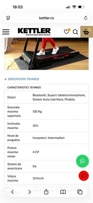 Bandă alergare Techfit M150 nouă fără ambalaj original dar cu folie pe ea