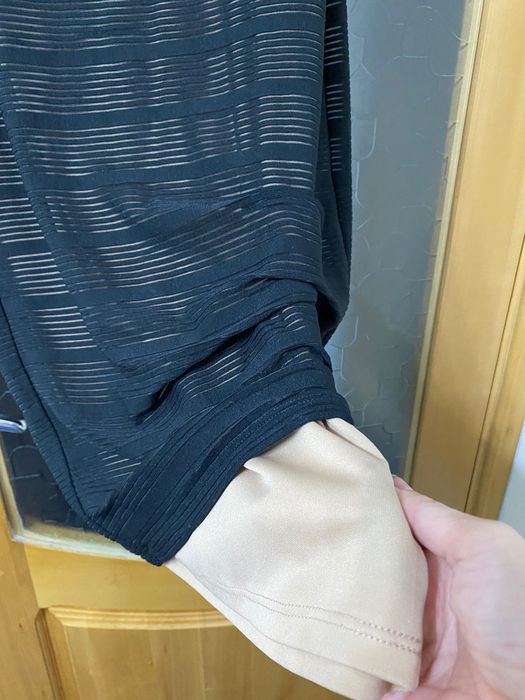 Rochie neagră semitransparenta cu dublura nude S