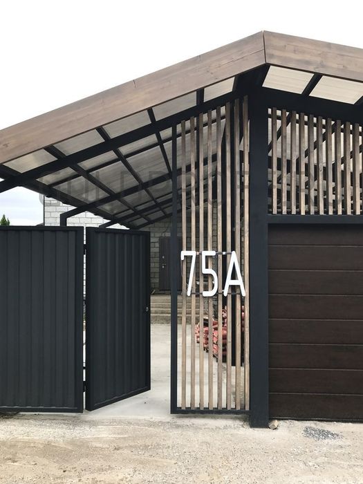 Навес забор врота